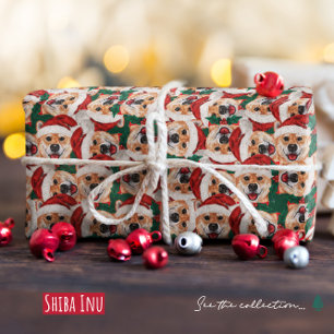 Lustiges Shiba Inu Weihnachtsmuster Geschenkpapier