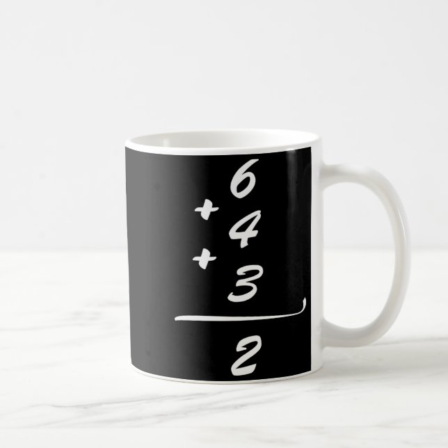 Lustiges Shirt 6 4 3 2 Baseball Kaffeetasse (Rechts)