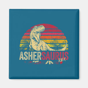 Lustiges Shirt Asher Saurus Dinosaurier Rex Name Magnet