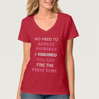 Lustiges Shirt der Wiederholungs-sich