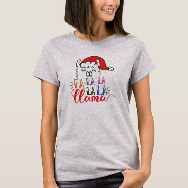 Lustiges Shirt des Fa-Lalalala Lama-Weihnachten| (Vorderseite)