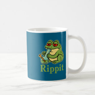 Lustiges Shirt Rippit Kiffer Frosch rauchender Kif Kaffeetasse