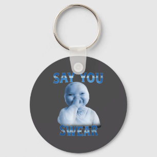 Lustiges Shirt sagt schwöre Ai Baby Meme Schlüsselanhänger