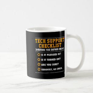Lustiges-Shirt-Tech-Support-Checkliste Computer-Ge Kaffeetasse