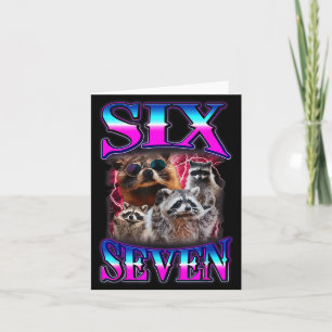 Lustiges Six Seven 67 Meme 67 Waschbär Meme Bootle Karte