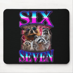 Lustiges Six Seven 67 Meme 67 Waschbär Meme Bootle Mousepad