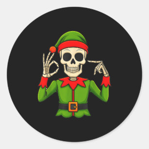Lustiges Six Seven 67 Meme 6 7 Weihnachtself Hand Runder Aufkleber