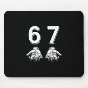 Lustiges Six Seven 67 Meme Gen Alpha Slang Hände  Mousepad