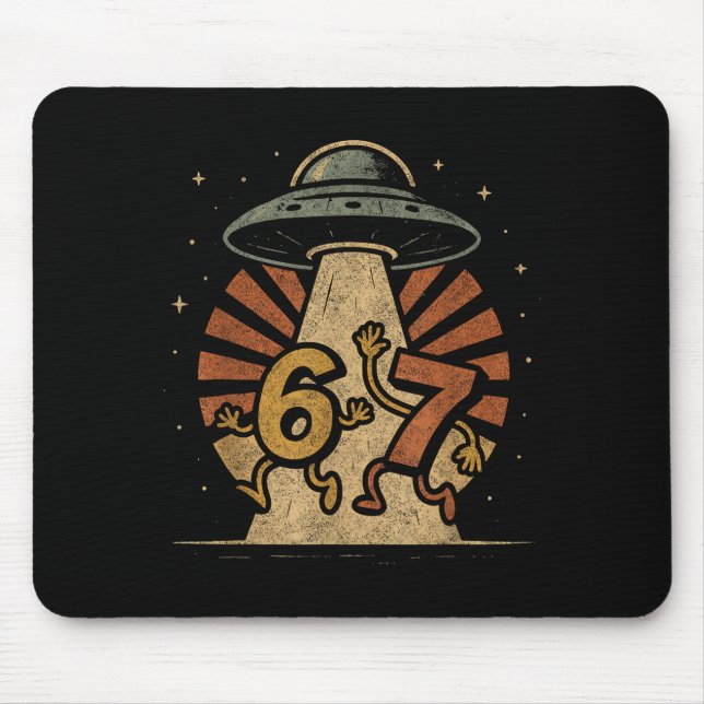 Lustiges Six Seven 67 Meme Internet Meme Ufo Gen A Mousepad (Vorne)