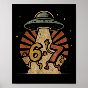 Lustiges Six Seven 67 Meme Internet Meme Ufo Gen A Poster