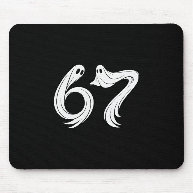 Lustiges Six Seven 6 7 Meme 67 Design Geist Hallow Mousepad (Vorne)