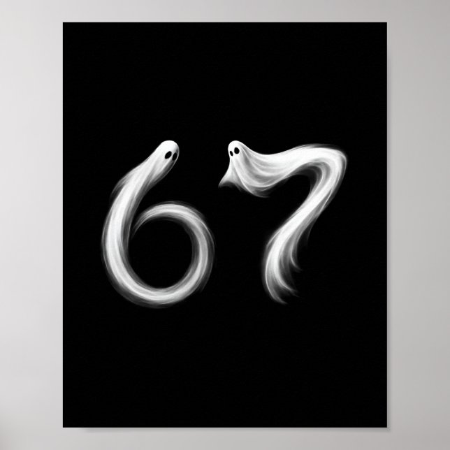 Lustiges Six Seven 6 7 Meme 67 Design Geist Hallow Poster (Vorne)