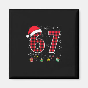 Lustiges Six Seven 6 7 Meme 67 Weihnachten Rot Kar Magnet
