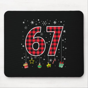 Lustiges Six Seven 6 7 Meme 67 Weihnachten Rot Kar Mousepad