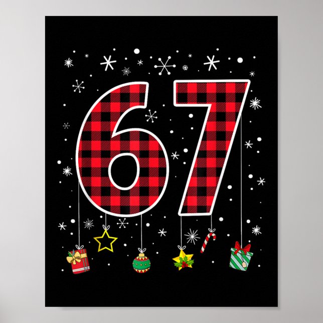 Lustiges Six Seven 6 7 Meme 67 Weihnachten Rot Kar Poster (Vorne)