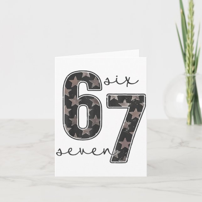 Lustiges Six Seven 6 7 Meme Design  Karte (Vorderseite)