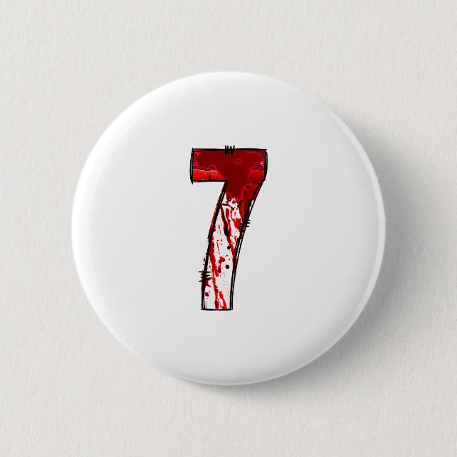 Lustiges Six Seven 6 7 Meme Design Paare Halloween Button (Vorderseite)