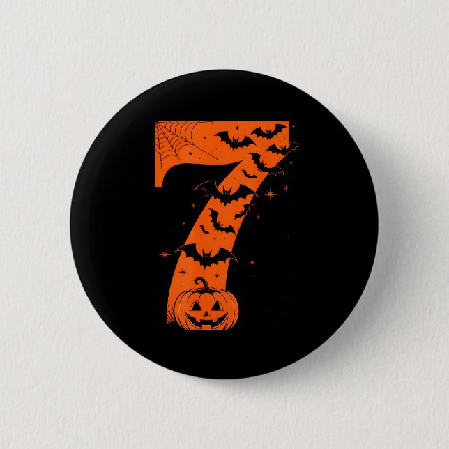 Lustiges Six Seven 6 7 Meme-Design Paare Halloween Button (Vorderseite)