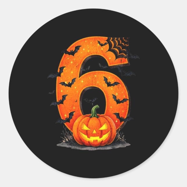 Lustiges Six Seven 6 7 Meme Design Paare Halloween Runder Aufkleber (Vorderseite)
