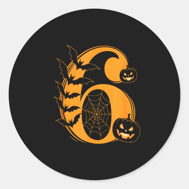 Lustiges Six Seven 6 7 Meme Design Paare Halloween Runder Aufkleber (Vorderseite)