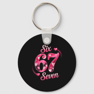 Lustiges Six Seven 6 7 Meme für Männer Frauen Kind Schlüsselanhänger