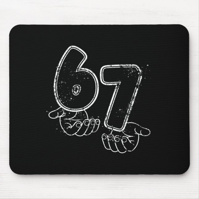 Lustiges Six Seven 6 7 Meme Gen Alpha Slang 6 7 Hä Mousepad (Vorne)