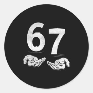 Lustiges Six Seven 6 7 Meme Gen Alpha Slang 6 7 Hä Runder Aufkleber
