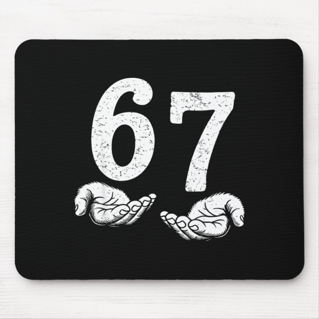 Lustiges Six Seven 6 7 Meme Gen Alpha Slang 6 7 Me Mousepad (Vorne)