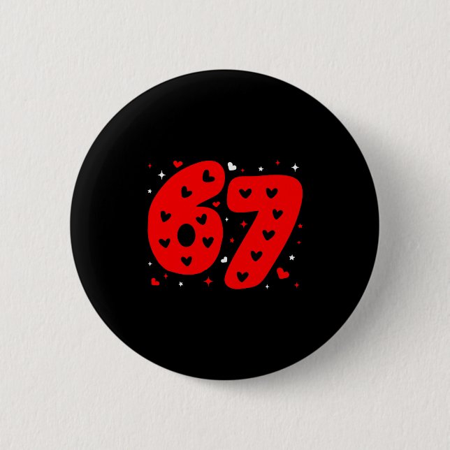 Lustiges Six Seven 6 7 Meme Gen Alpha Slang 6 7 Va Button (Vorderseite)