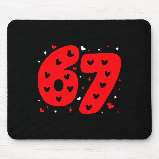 Lustiges Six Seven 6 7 Meme Gen Alpha Slang 6 7 Va Mousepad (Vorne)