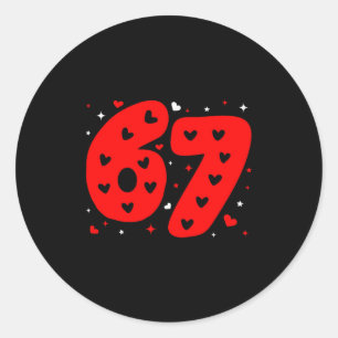 Lustiges Six Seven 6 7 Meme Gen Alpha Slang 6 7 Va Runder Aufkleber
