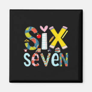 Lustiges Six Seven 6 7 Meme Lehrer-Geschenk für Mä Magnet