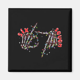 Lustiges Six Seven 6 7 Meme Paar Weihnachten Hand Magnet