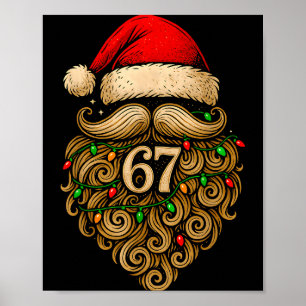 Lustiges Six Seven 6 7 Meme Santa Bart Weihnachten Poster