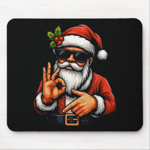 Lustiges Six Seven 6 7 Meme Santa Weihnachts-Shirt Mousepad