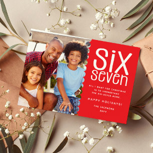 Lustiges SIX-SEVEN Familienfoto Weihnachten