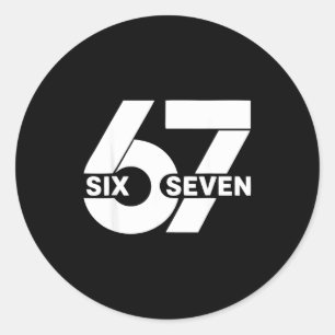 Lustiges Six Seven Meme Design 6 7 Meme  Runder Aufkleber