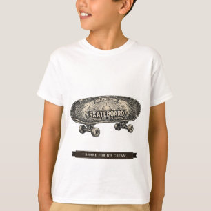 Lustiges Skateboard für Kinder "Ich bremse für Eis T-Shirt