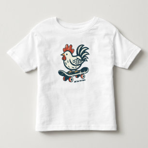 Lustiges Skateboarding-Bauernhof-Huhn Personalisie Kleinkind T-shirt