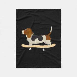 Lustiges Skateboarding Bett Hound Hundegeschenk Fleecedecke