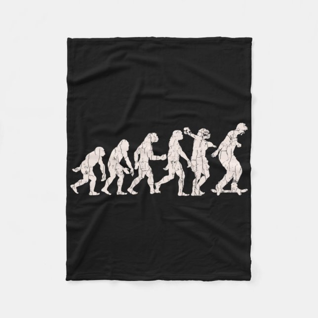 Lustiges Skateboarding-Evolutionsdesign für Skateb Fleecedecke (Vorderseite)