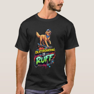 Lustiges Skateboarding für Golden Retriever-Hundeb T-Shirt