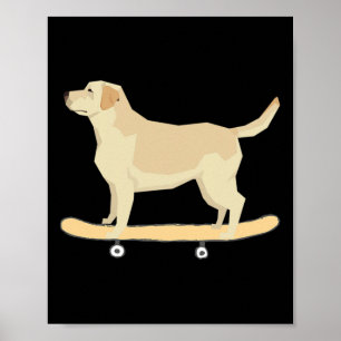 Lustiges Skateboarding Lab Hund T-Shirt Geschenk Poster