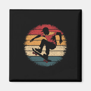 Lustiges Skateboarding-Shirt Vintage Retro Skatebo Magnet