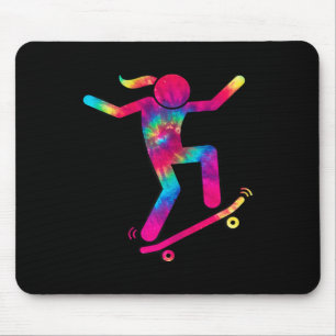 Lustiges Skater-Mädchen Ich liebe Skateboardfahren Mousepad
