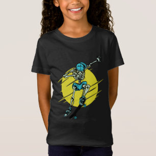 Lustiges Skater-Skelett-Skateboard-Design T-Shirt