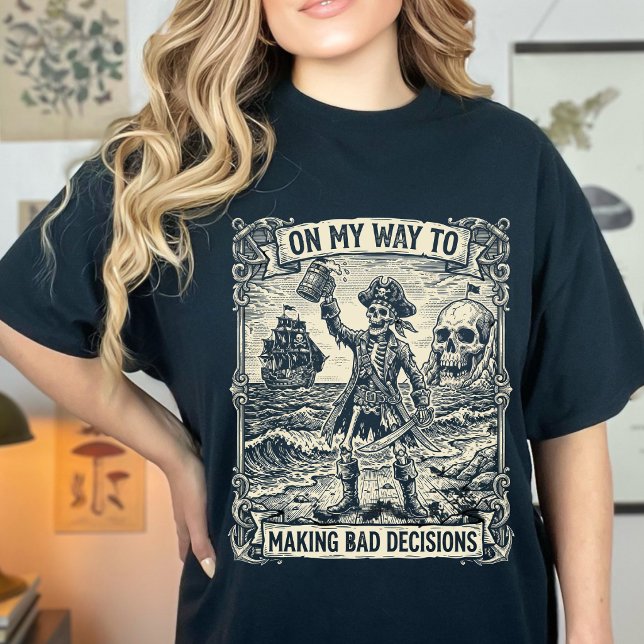 Lustiges Skelett Auf Dem Weg Zu Schlechten Entsche T-Shirt (Von Creator hochgeladen)