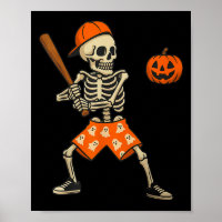 Lustiges Skelett Baseball Schlagmann Halloween Kos