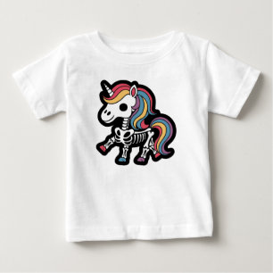 Lustiges Skelett Einhorn Liebhaber Grusel Hallowee Baby T-shirt