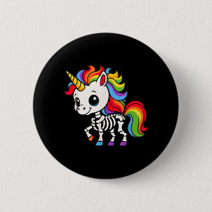 Lustiges Skelett Einhorn Liebhaber Halloween Kostü Button